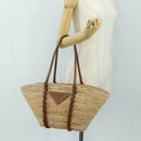 PRADA Tote Bag Raffia Beige Auth 167416SM-22