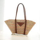 PRADA Tote Bag Raffia Beige Auth 167416SM-12
