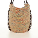 PRADA Tote Bag Raffia Beige Auth 167416SM-3