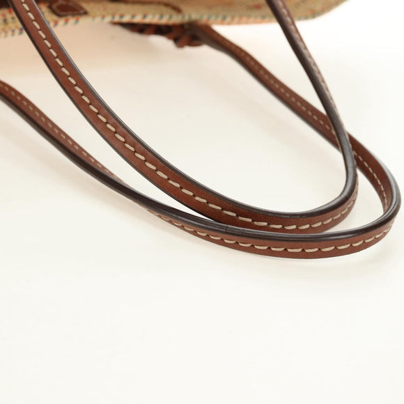 PRADA Tote Bag Raffia Beige Auth 167416SM