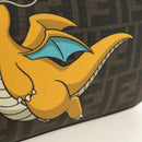 FENDI Dragonite Zucca Canvas FRGMT POKÉMON Bag Black Silver Brown Auth 167417SM-18