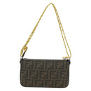 FENDI Dragonite Zucca Canvas FRGMT POKÉMON Bag Black Silver Brown Auth 167417SM-3