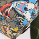 GUCCI GG Supreme Animal Print Backpack PVC Beige Silver 271327 Auth 167427SM-17