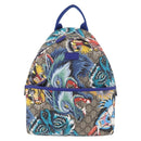 GUCCI GG Supreme Animal Print Backpack PVC Beige Silver 271327 Auth 167427SM-13