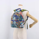 GUCCI GG Supreme Animal Print Backpack PVC Beige Silver 271327 Auth 167427SM-28