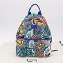 GUCCI GG Supreme Animal Print Backpack PVC Beige Silver 271327 Auth 167427SM-12
