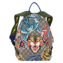 GUCCI GG Supreme Animal Print Backpack PVC Beige Silver 271327 Auth 167427SM-2