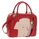 LOEWE × Studio Ghibli Amazona 19 Baby Mouse Hand Bag Leather Red Auth 167438SM-1