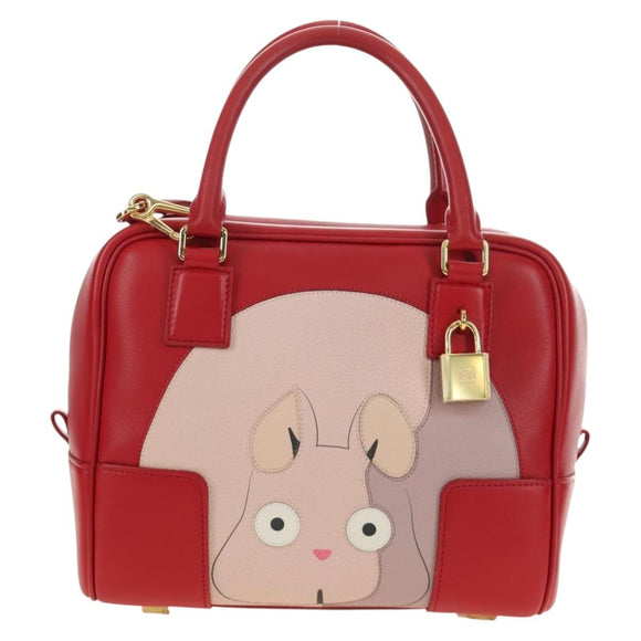LOEWE × Studio Ghibli Amazona 19 Baby Mouse Hand Bag Leather Red Auth 167438SM