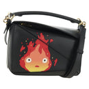 LOEWE × Studio Ghibli Puzzle Bag Calcifer Hand Bag Leather Black Auth 167439SM-1