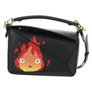LOEWE × Studio Ghibli Puzzle Bag Calcifer Hand Bag Leather Black Auth 167439SM-13