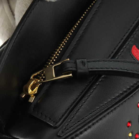 LOEWE × Studio Ghibli Puzzle Bag Calcifer Hand Bag Leather Black Auth 167439SM