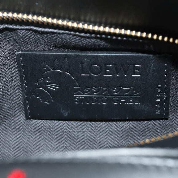 LOEWE × Studio Ghibli Puzzle Bag Calcifer Hand Bag Leather Black Auth 167439SM
