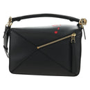 LOEWE × Studio Ghibli Puzzle Bag Calcifer Hand Bag Leather Black Auth 167439SM-2