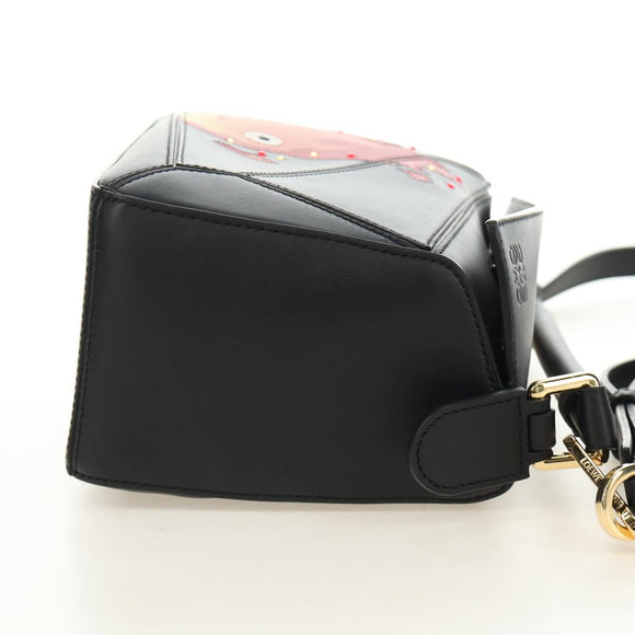 LOEWE × Studio Ghibli Puzzle Bag Calcifer Hand Bag Leather Black Auth 167439SM