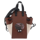 LOEWE × Ghibli Mini Hammock Soot Sprites Hand Bag Leather Brown Auth 167441SM-13