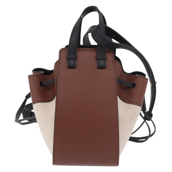 LOEWE × Ghibli Mini Hammock Soot Sprites Hand Bag Leather Brown Auth 167441SM