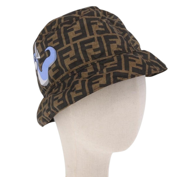 FENDI x FRGMT x POKEMON Bucket Dratini Hat Nylon Brown Blue Auth 167450SM