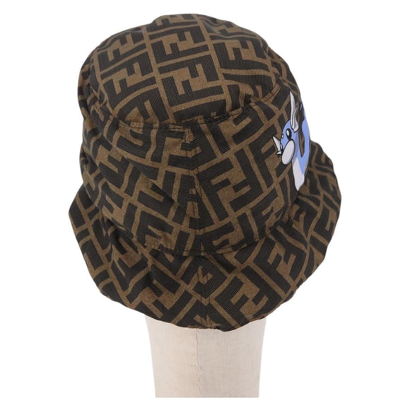 FENDI x FRGMT x POKEMON Bucket Dratini Hat Nylon Brown Blue Auth 167450SM