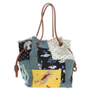 LOEWE x Paula's IBIZA Collection Flamenco Knots Denim Blue Brown Auth 167453V-1