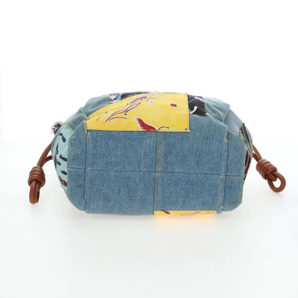 LOEWE x Paula's IBIZA Collection Flamenco Knots Denim Blue Brown Auth 167453V