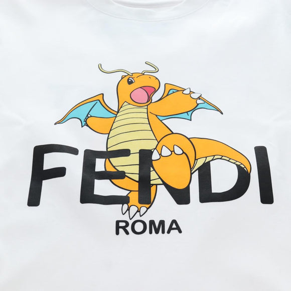 FENDI x FRGMT x POKEMON Dragonite T shirt Cotton White Auth 167458M