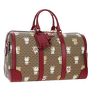 GUCCI x Doraemon Micro GG Boston Bag PVC Leather Beige 647815 Auth 167459SM-1