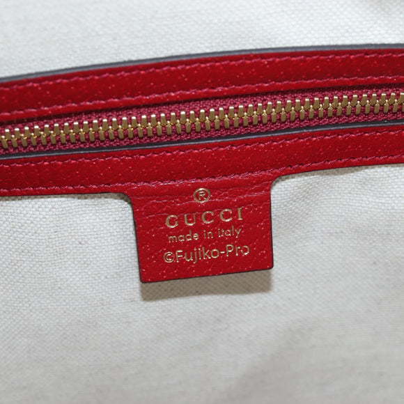 GUCCI x Doraemon Micro GG Boston Bag PVC Leather Beige 647815 Auth 167459SM