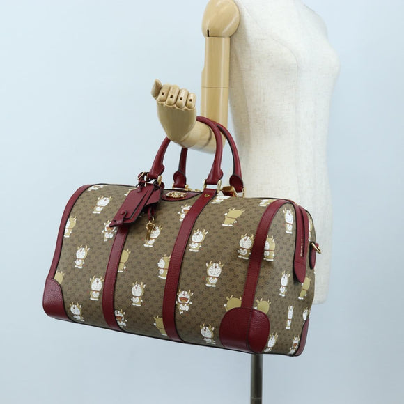 GUCCI x Doraemon Micro GG Boston Bag PVC Leather Beige 647815 Auth 167459SM