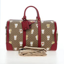 GUCCI x Doraemon Micro GG Boston Bag PVC Leather Beige 647815 Auth 167459SM-32