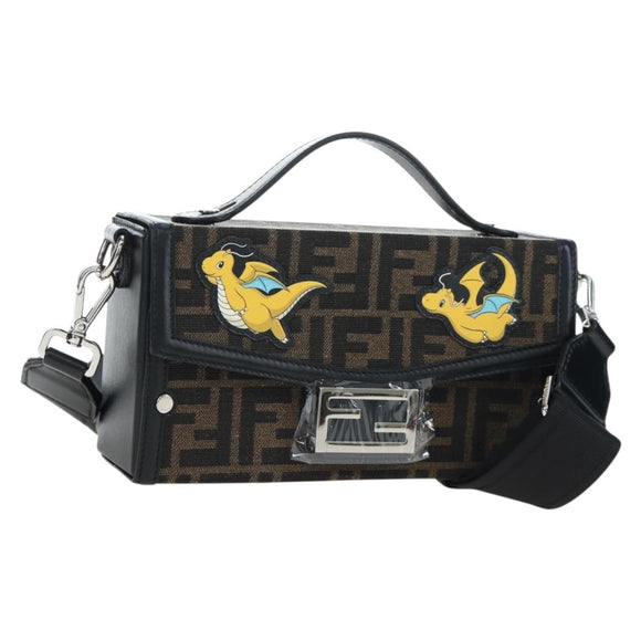 FENDI x FRGMT x POKEMON Soft Trunk Brown Silver 7VA565 Auth 167466SM