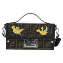 FENDI x FRGMT x POKEMON Soft Trunk Brown Silver 7VA565 Auth 167466SM-13