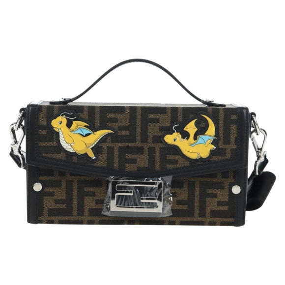 FENDI x FRGMT x POKEMON Soft Trunk Brown Silver 7VA565 Auth 167466SM