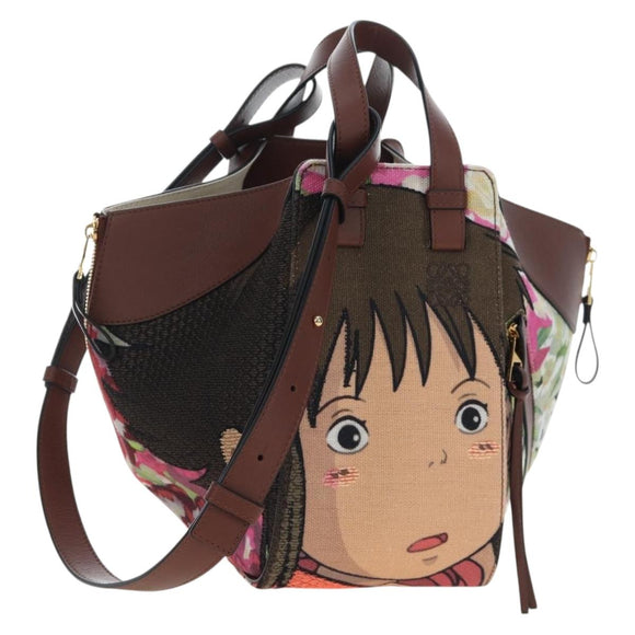 LOEWE x Studio Ghibli Spirited Away Hammock Small Bag Canvas Brown Auth 167469SM
