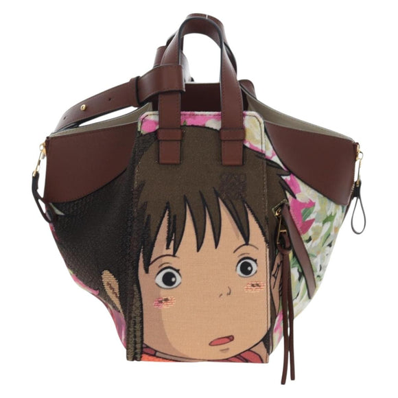 LOEWE x Studio Ghibli Spirited Away Hammock Small Bag Canvas Brown Auth 167469SM