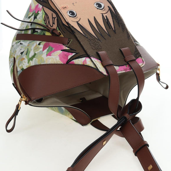 LOEWE x Studio Ghibli Spirited Away Hammock Small Bag Canvas Brown Auth 167469SM