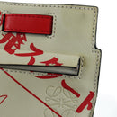 LOEWE Gundam Shoulder Bag Leather Beige Red Auth 167470M-20