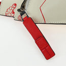 LOEWE Gundam Shoulder Bag Leather Beige Red Auth 167470M-24