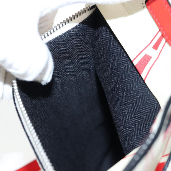 LOEWE Gundam Shoulder Bag Leather Beige Red Auth 167470M