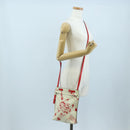 LOEWE Gundam Shoulder Bag Leather Beige Red Auth 167470M-30