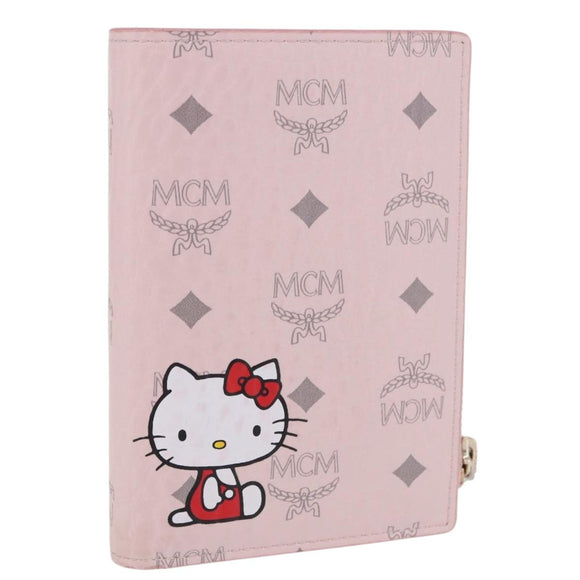 MCM Vicetos Hello Kitty Zip Card Wallet Leather Pink Gold Auth 167472SAM