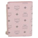 MCM Vicetos Hello Kitty Zip Card Wallet Leather Pink Gold Auth 167472SAM-3