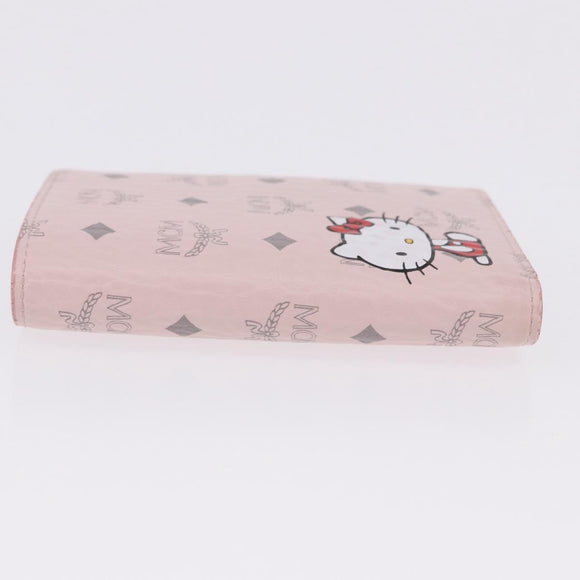 MCM Vicetos Hello Kitty Zip Card Wallet Leather Pink Gold Auth 167472SAM