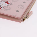 MCM Vicetos Hello Kitty Zip Card Wallet Leather Pink Gold Auth 167472SAM-9