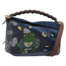LOEWE x Studio Ghibli Puzzle Bag BORO Blue Frog Soot Sprites Blue Auth 167492SM-1