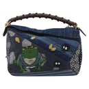 LOEWE x Studio Ghibli Puzzle Bag BORO Blue Frog Soot Sprites Blue Auth 167492SM-13