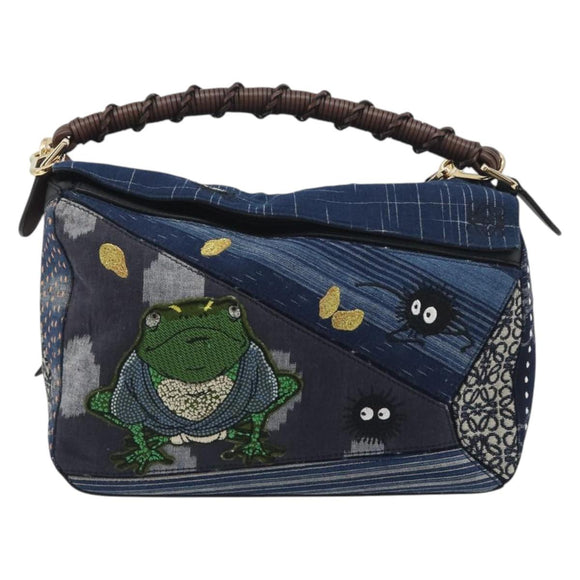 LOEWE x Studio Ghibli Puzzle Bag BORO Blue Frog Soot Sprites Blue Auth 167492SM