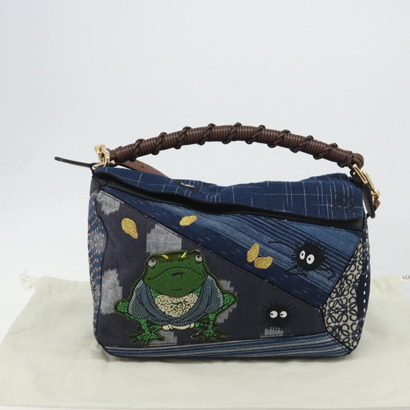 LOEWE x Studio Ghibli Puzzle Bag BORO Blue Frog Soot Sprites Blue Auth 167492SM