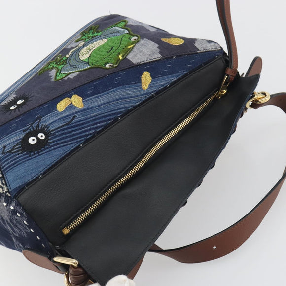 LOEWE x Studio Ghibli Puzzle Bag BORO Blue Frog Soot Sprites Blue Auth 167492SM