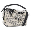 LOEWE AniAlverse Collaboration Puzzle Bag Small Cotton White Auth 167494SM-1